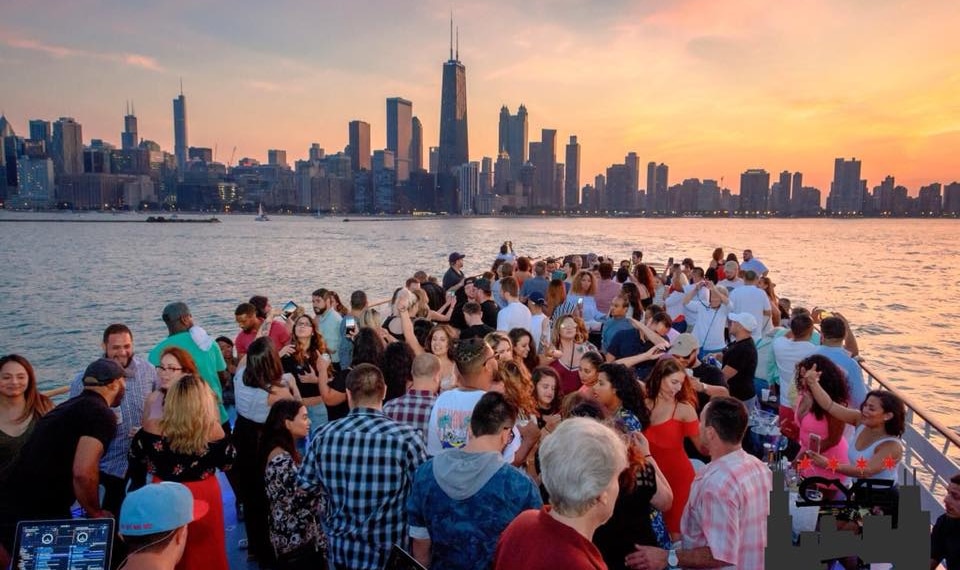Photo of a Chicago summer boat party
