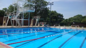 Image showing Portage Pool in Chicago. One of many outdoor public pools managed by Chicago Park District
