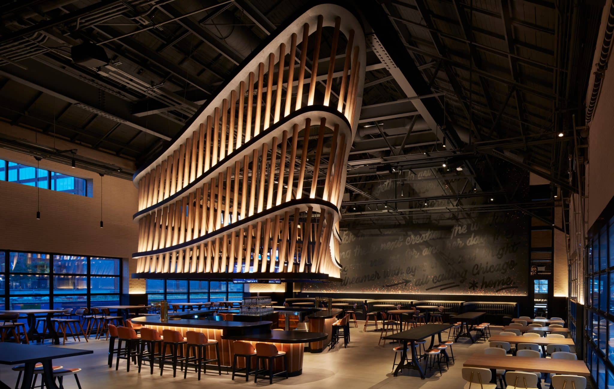 Image showing the main room with Guinness-themed decor at the new Guinness Taproom in Chicago