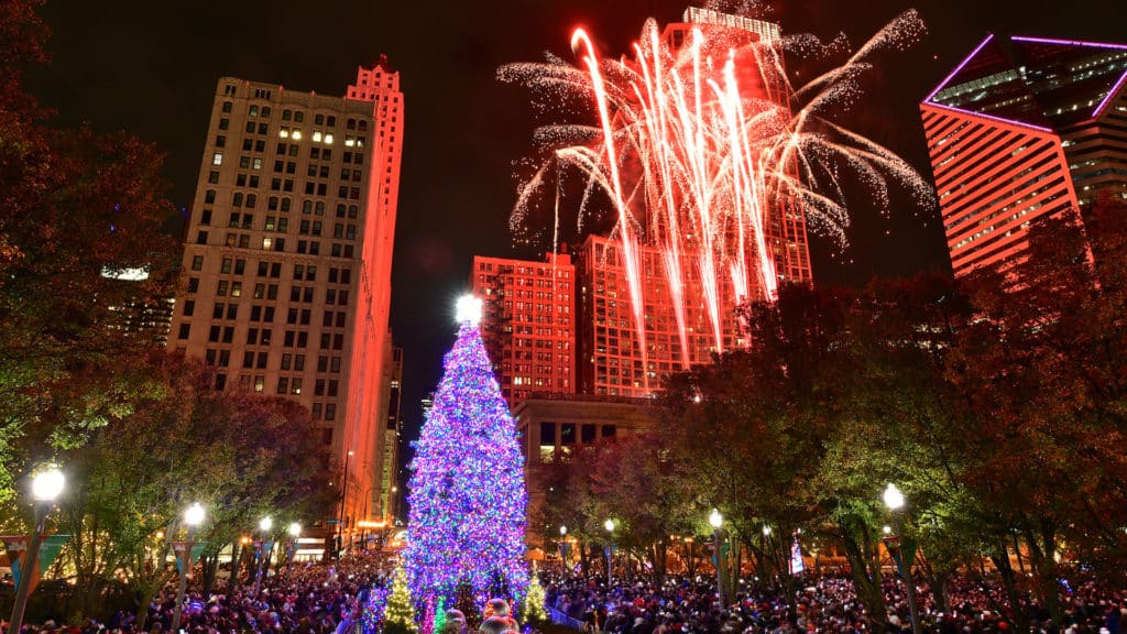 Image showing the City of Christmas Tree Lighting Ceremony in Millennium Park