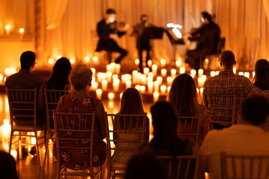 picture taken from the back of the audience of a Candlelight concert
