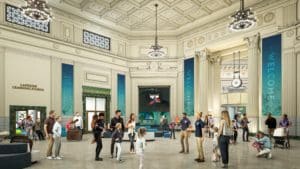Image showing a rendering of the grand hall at the Shedd Aquarium in Chicago
