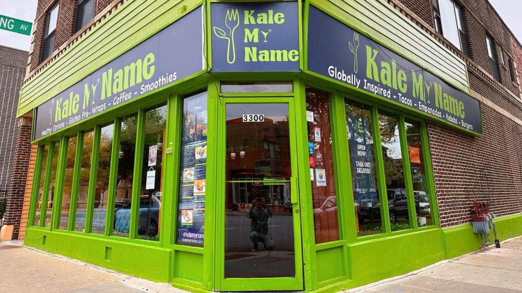 Photo of a popular vegan restaurant in Chicago called Kale My Name