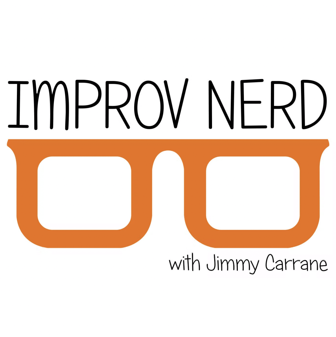 Logo for Improv Nerd featuring glasses and title text