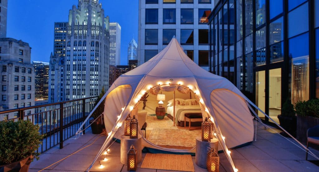 Camp Among The Clouds At Chicago’s Only Urban Rooftop Glamping Experience