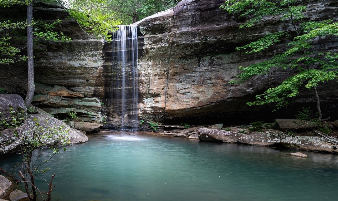 Image of the Jackson Falls in Shawnee National Forest several hours south of Chicago