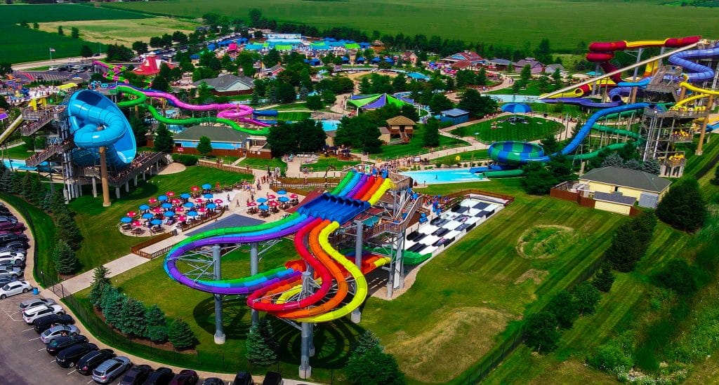 Image showing the Raging Waves Waterpark in Illinois from above