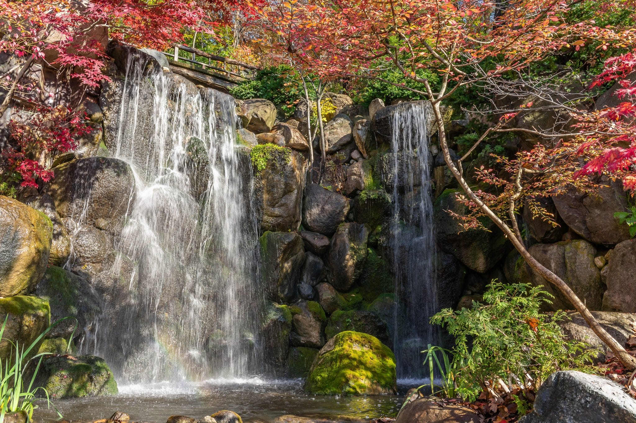 Image of a waterfall near Chicago in Anderson Japanese Gardens