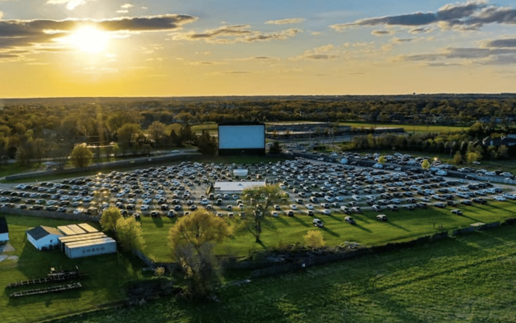 Aerial view of the drive in theater