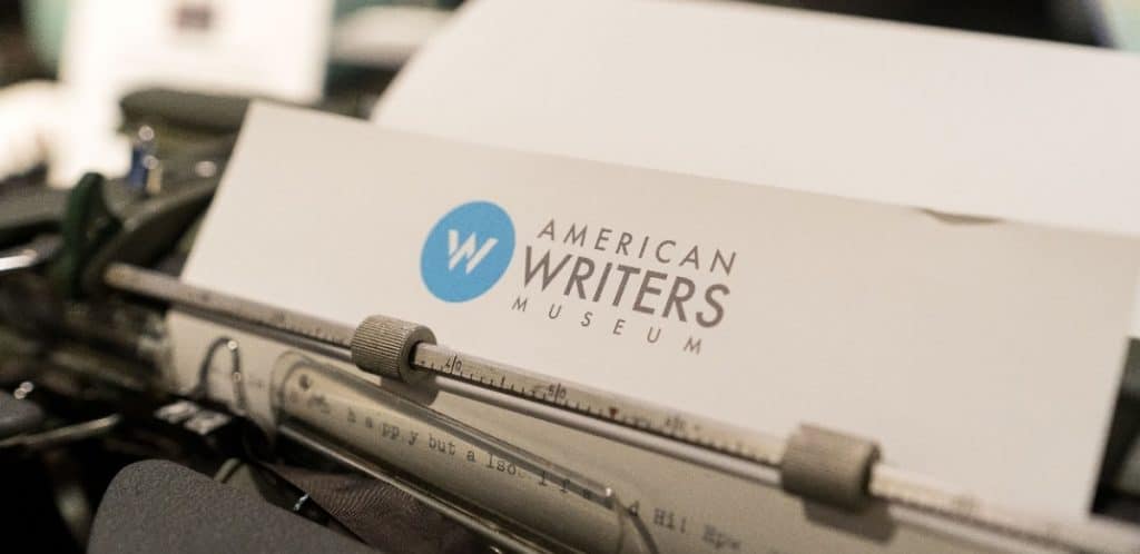 Type written page with American Writers Museum heading