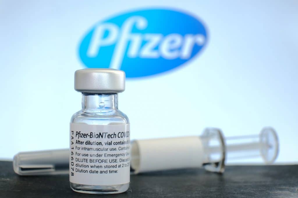 Close up of Pfizer vaccine