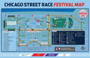 Chicago Street Race Track Outline T-Shirt