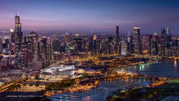 Rendering of the city with new dome update to Soldier Field