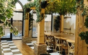 Image showing the private Italian-coast-inspired back room and outdoor patio at TreeHouse Chicago