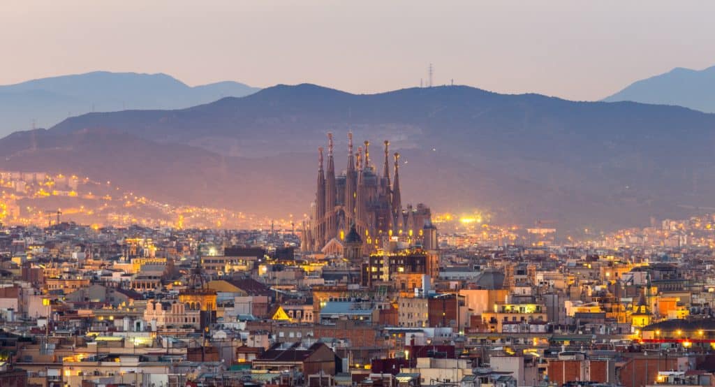 Photo of Barcelona city and Barcelona's Sagrada Familia cathedral