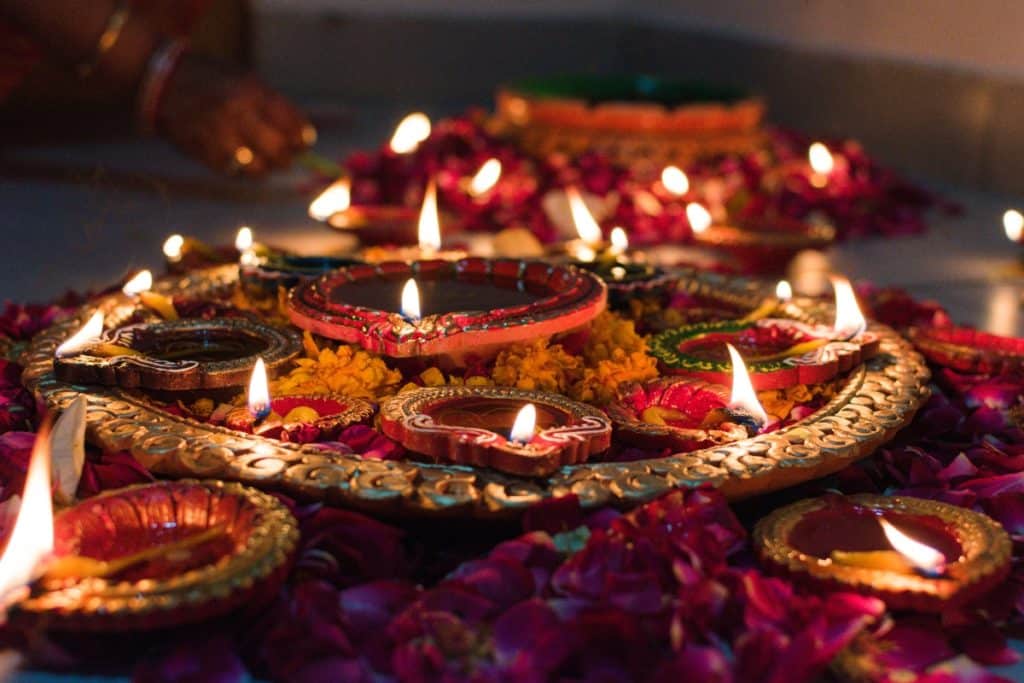 Diwali celebration shows lights