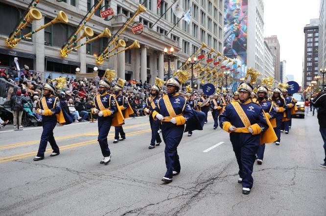 Band performing at the parade