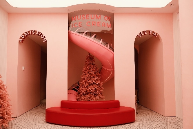 Museum of Ice Cream tree and pink slide