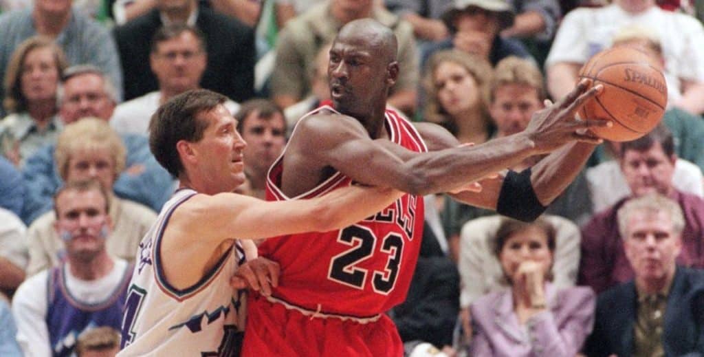 Michael Jordan playing for the Chicago Bulls