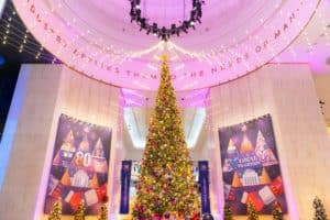 Four story holiday tree in the museum 