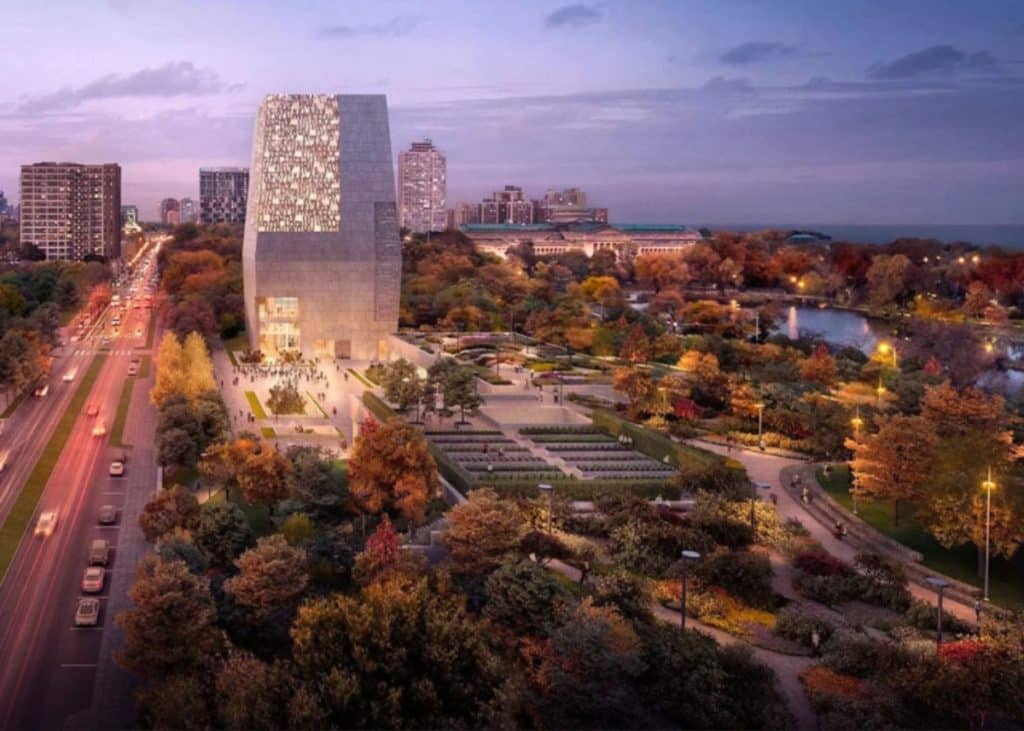 Rendering of the Obama Foundations center