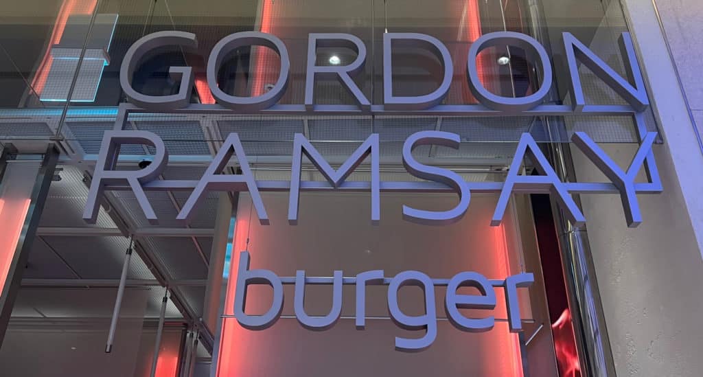 Photo of the exterior of a Gordon Ramsay Burger restaurant
