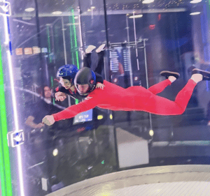 Photo of somebody enjoying an indoor skydiving experience at iFly Lincoln Park in Chicago
