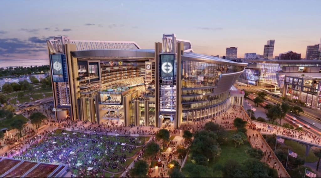 Rendering of the new proposed stadium