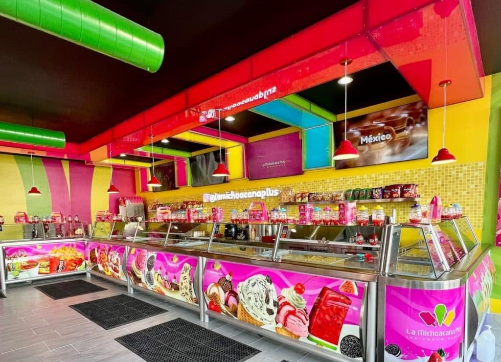 La Michoacana Plus in Little Village- ice cream counter pictured