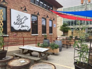 Image showing the outdoor patio and beer garden outside Off Color Brewing's taproom in Chicago 