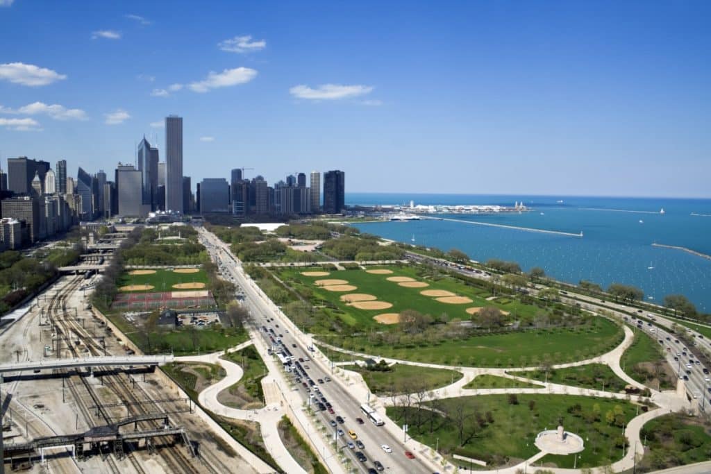 Aerial view of Grant Park