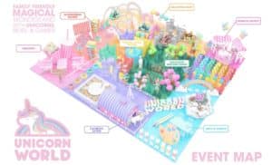 Layout of Unicorn World rendered into colorful sections