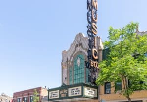 Image showing the exterior of the Music Box movie theater in Chicago