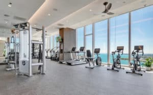 Image showing a rendering of the residential fitness center at St. Regis Chicago