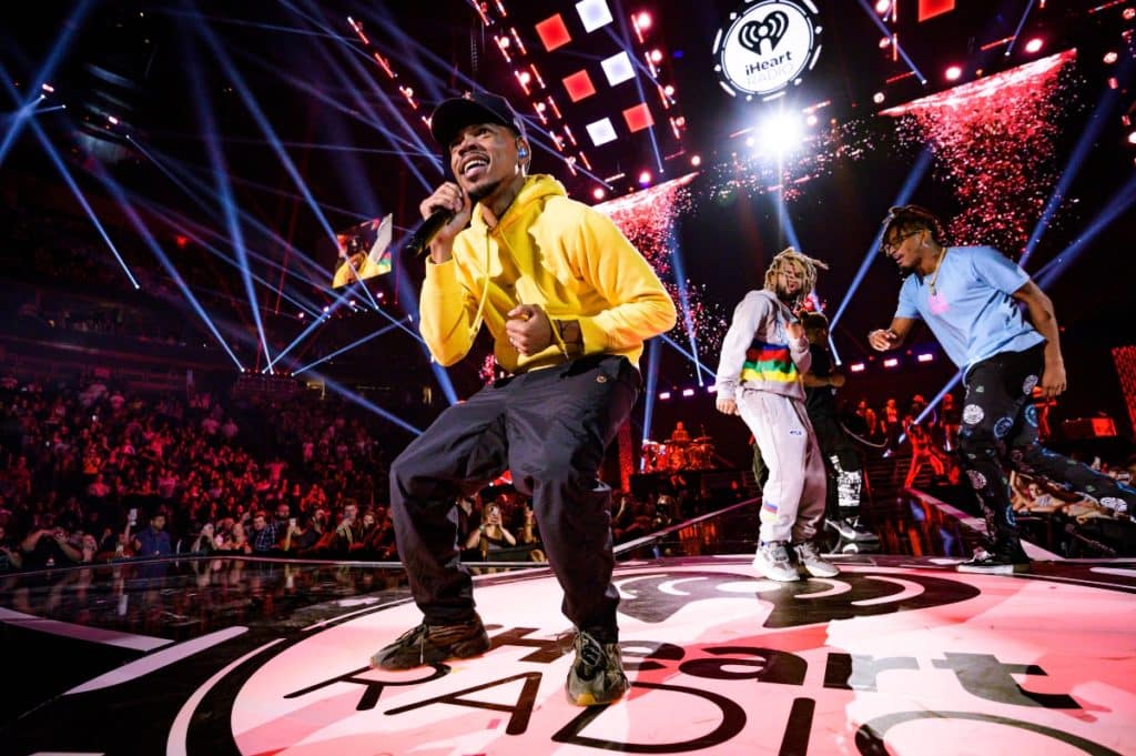 Chance The Rapper performing at the iHeart Radio awards