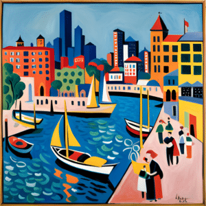 Chicago as if painted by Henri Matisse created using AI