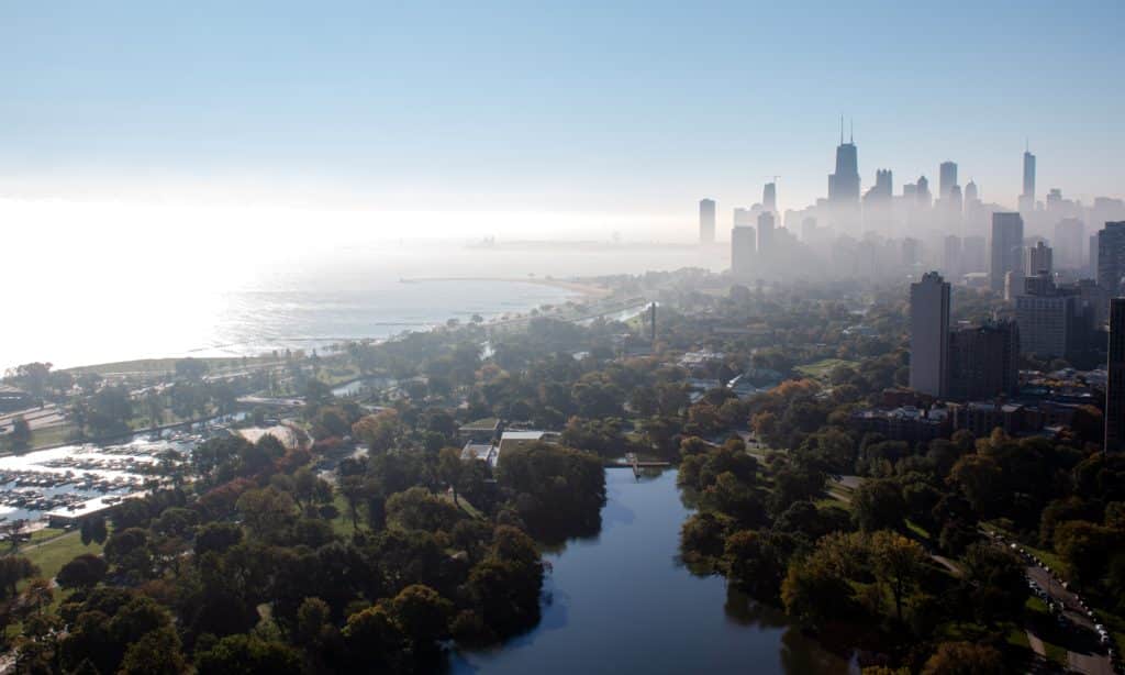Image showing an aerial view of Lincoln Park Zoo in Chicago