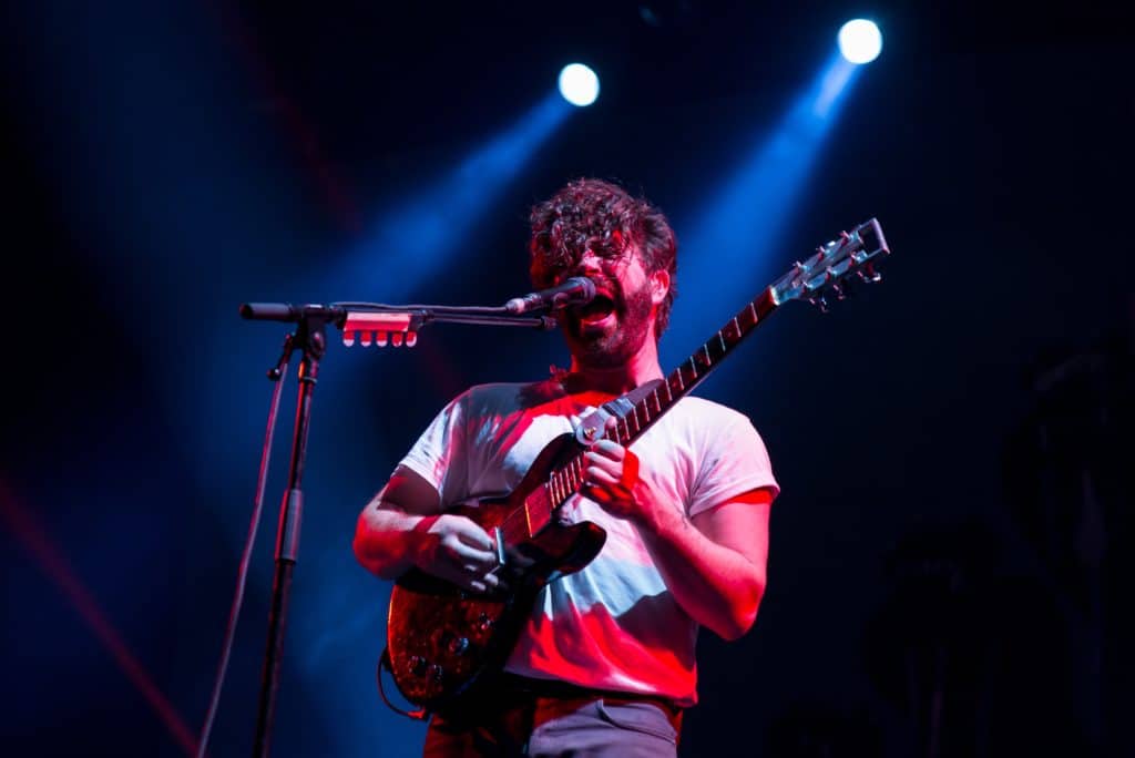 Foals (band) in concert at Dcode Festival on September 12, 2015 in Madrid, Spain.
