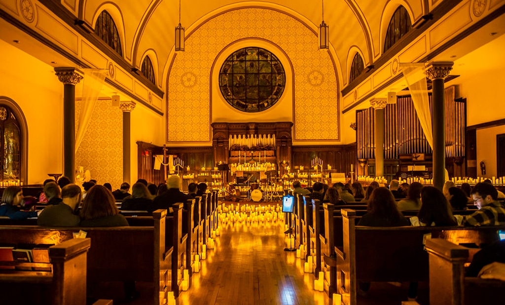 Candlelight at Wicker Park Lutheran Church, Chicago.