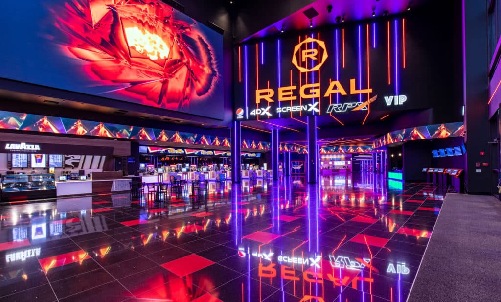 Image showing the lobby of a Regal movie theater in Chicago