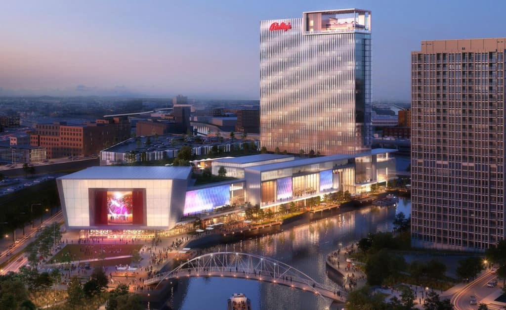 Image showing a rendering of what the new Bally's Casino in River West Chicago will look like
