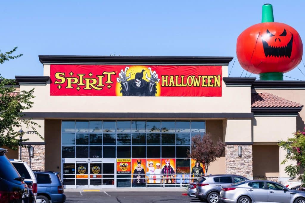 Spirit Halloween seasonal store; Spirit Halloween LLC is a seasonal retailer that supplies Halloween decorations, costumes, props and accessories